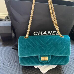New Velvet Teal Blue Chanel Flap Bag